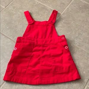 Cute 3T red overall dress ❤️